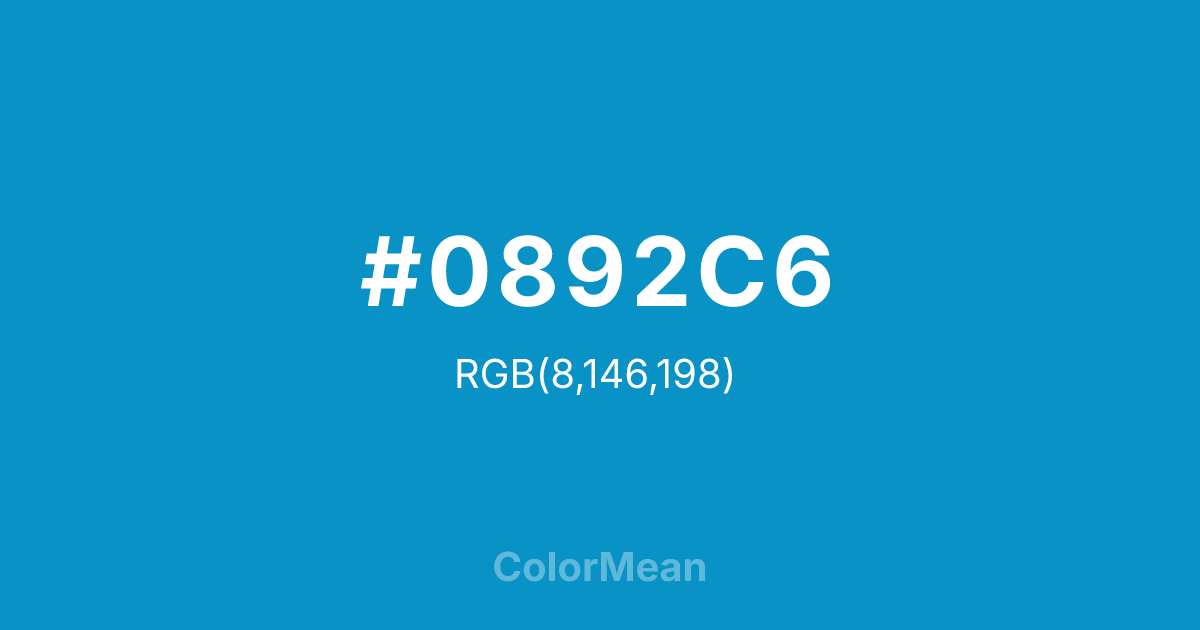 #0892C6 color swatch