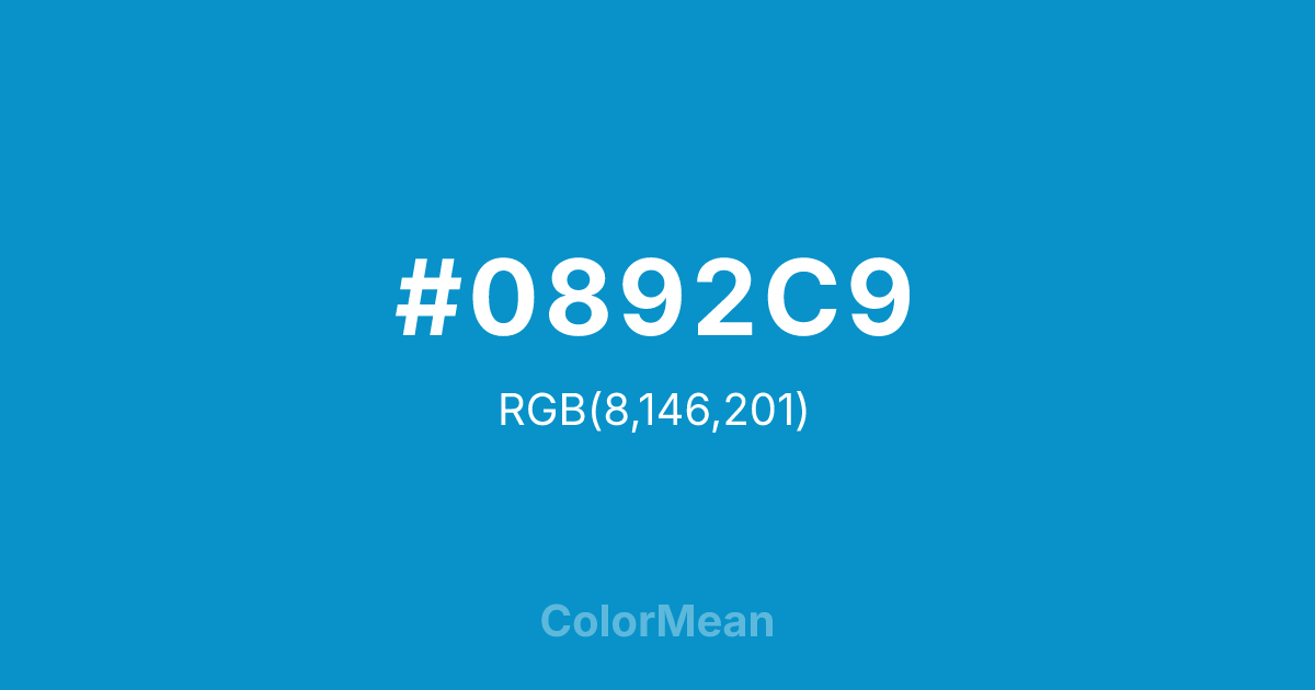 #0892C9 color swatch