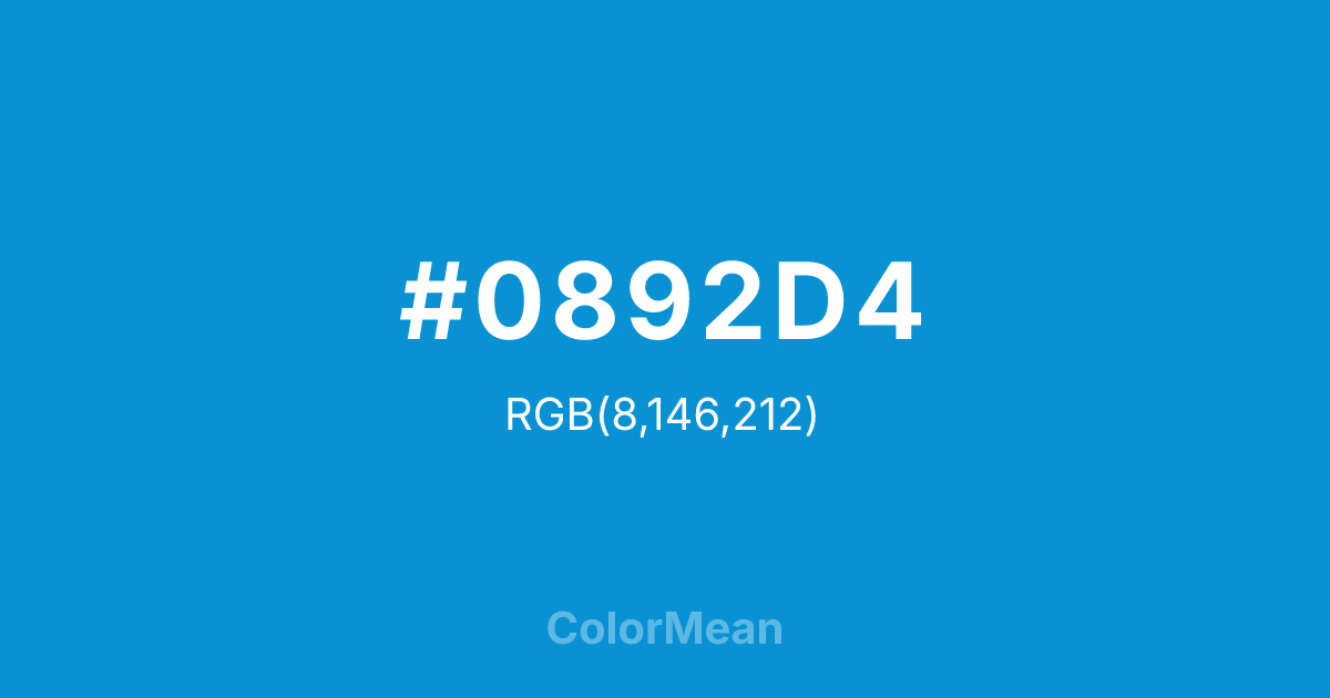#0892D4 color swatch