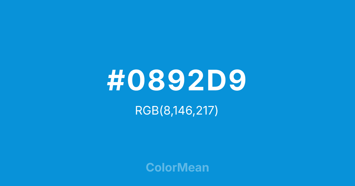 #0892D9 color swatch