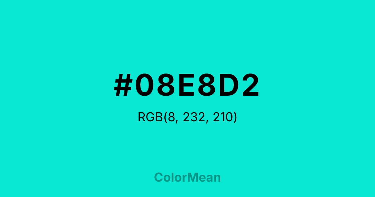 #08E8D2 color swatch