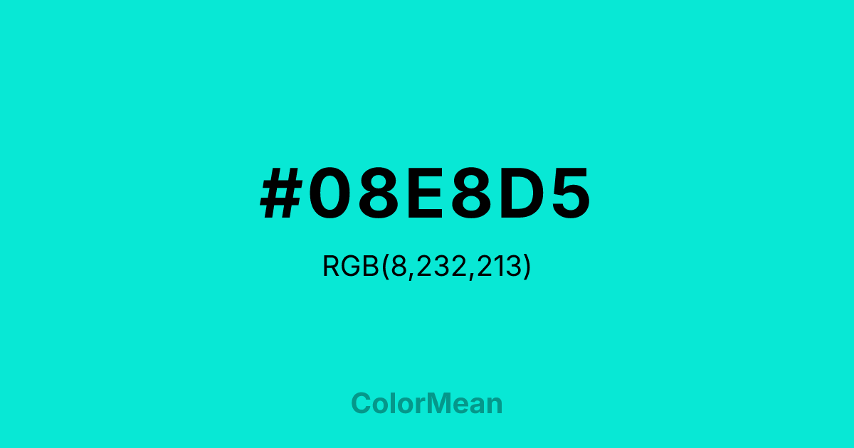 #08E8D5 color swatch