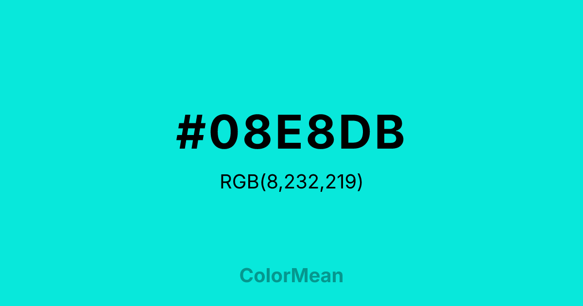 #08E8DB color swatch