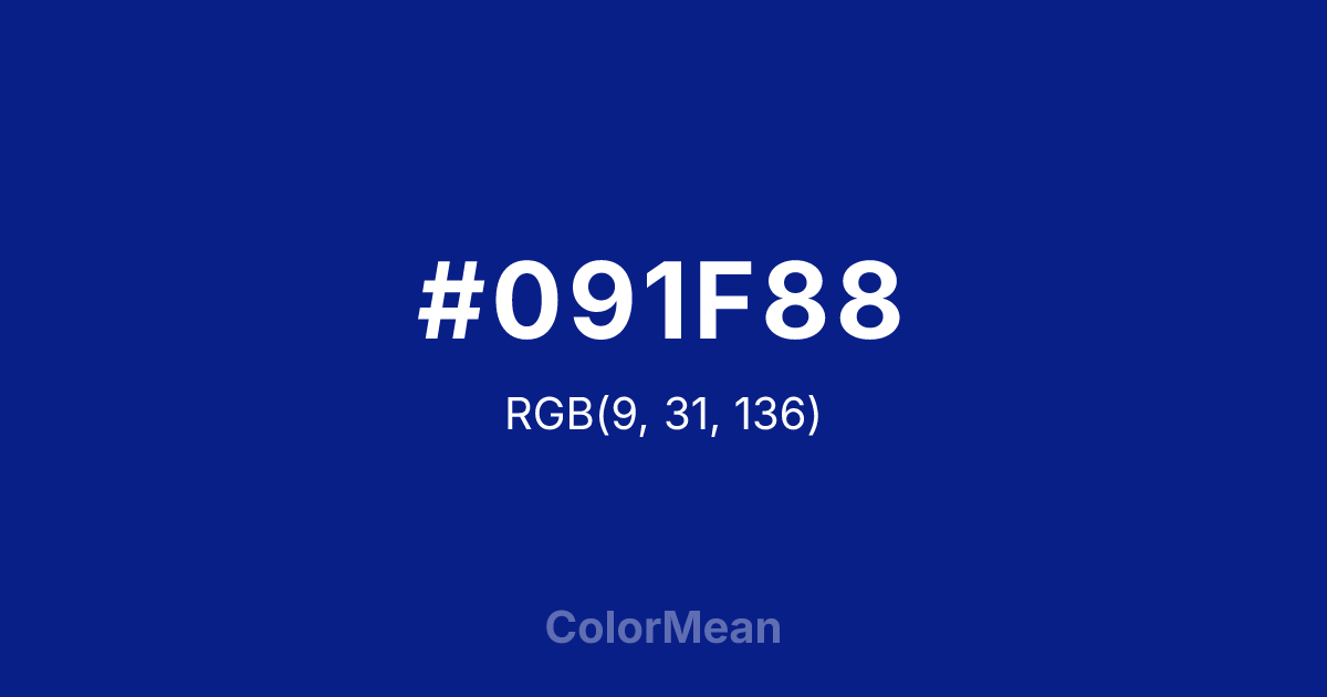 #091F88 color swatch