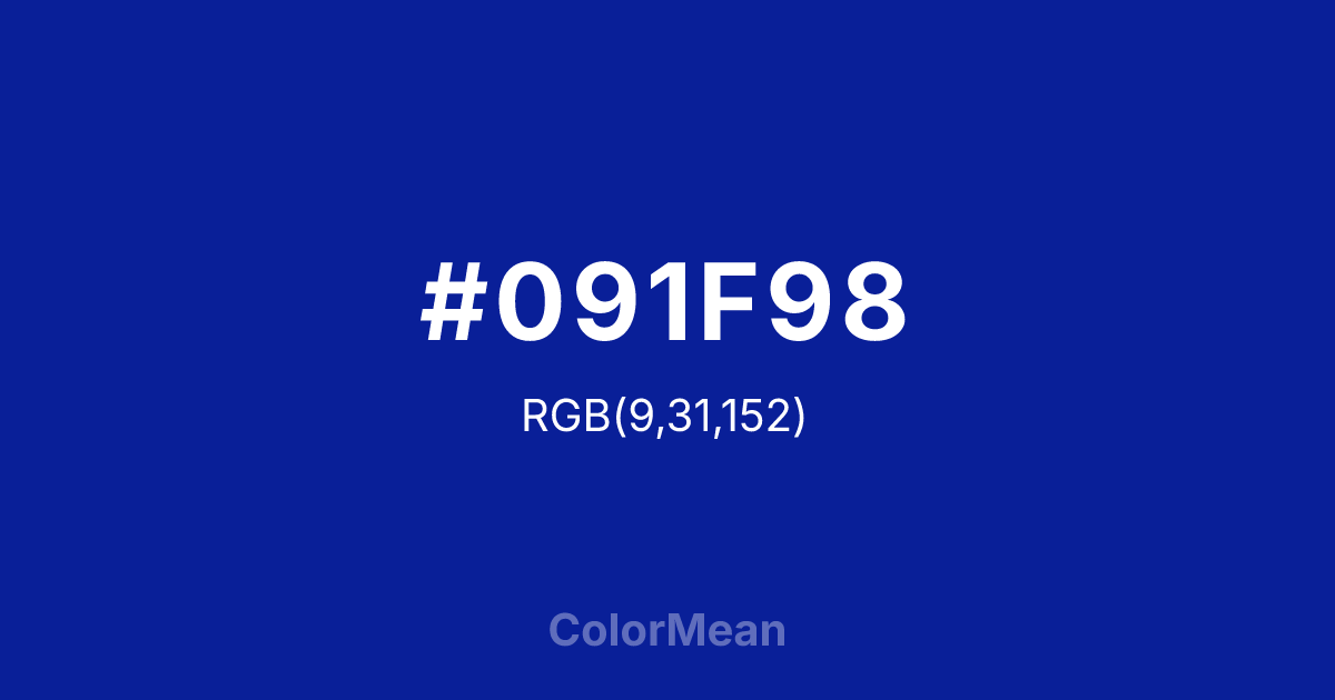 #091F98 color swatch