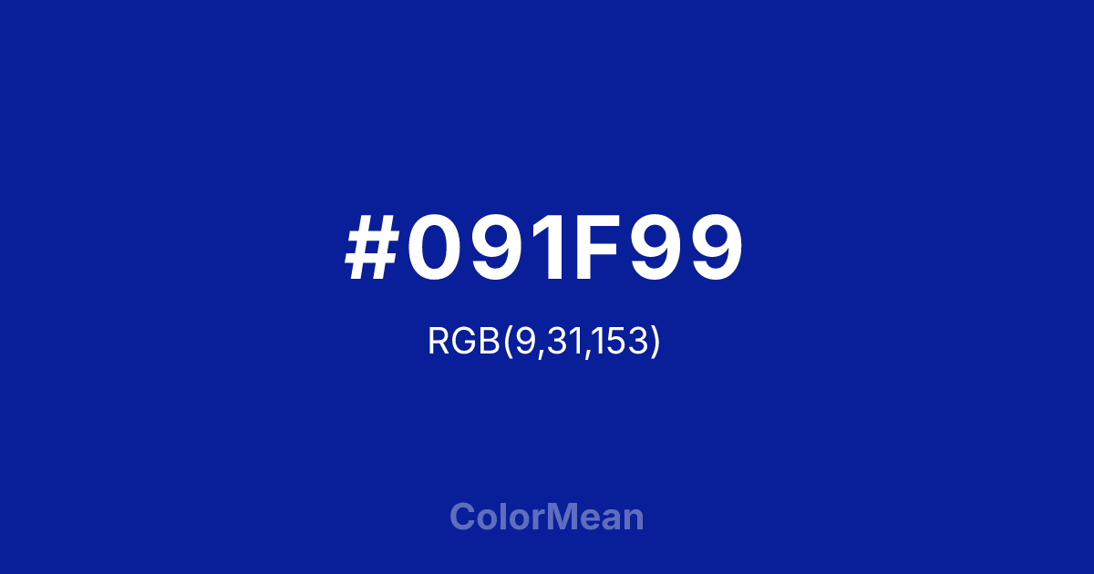 #091F99 color swatch