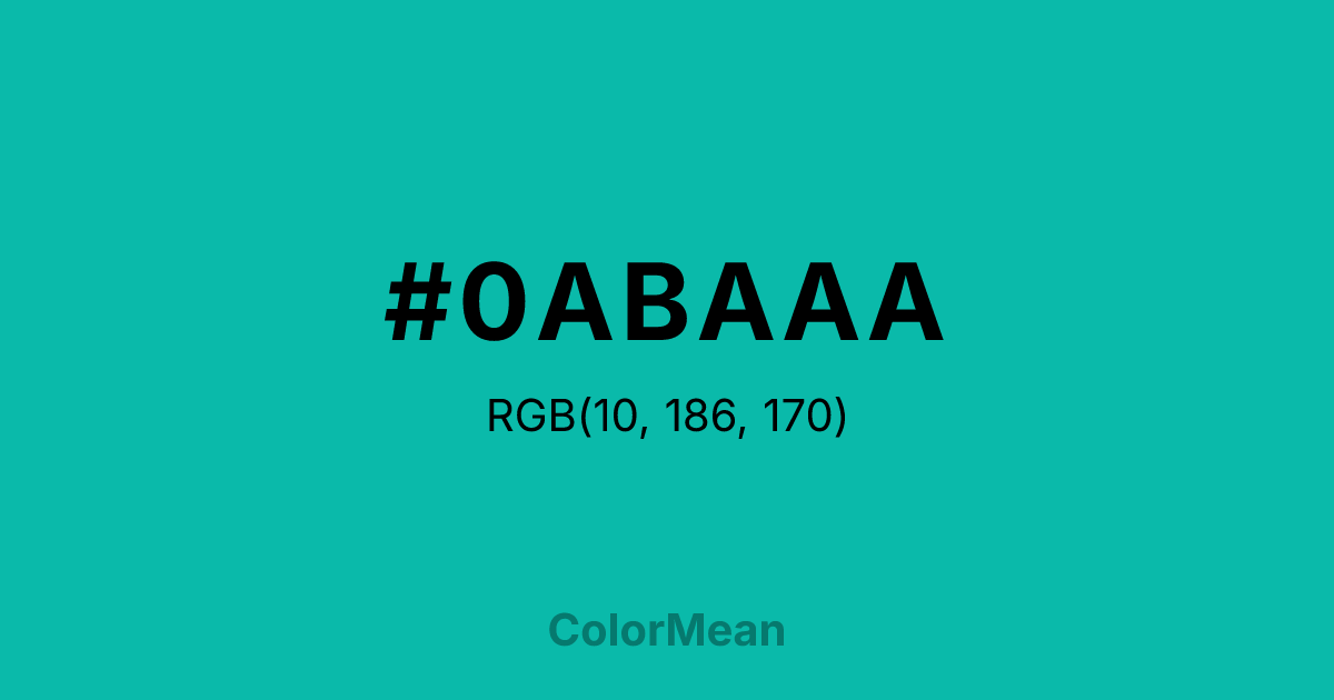#0ABAAA color swatch