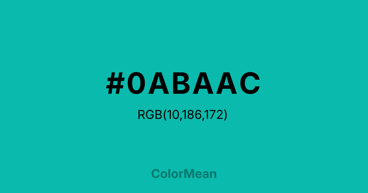 #0ABAAC color swatch