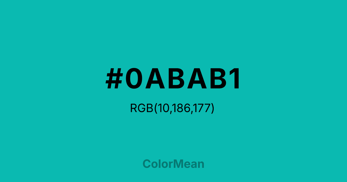 #0ABAB1 color swatch