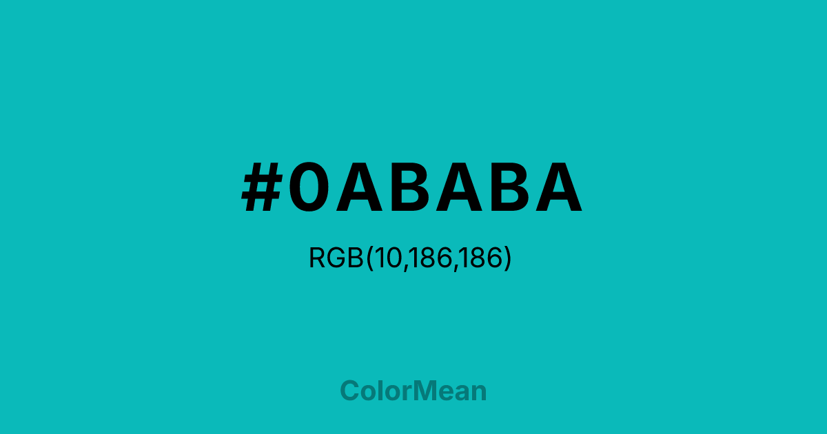 #0ABABA color swatch
