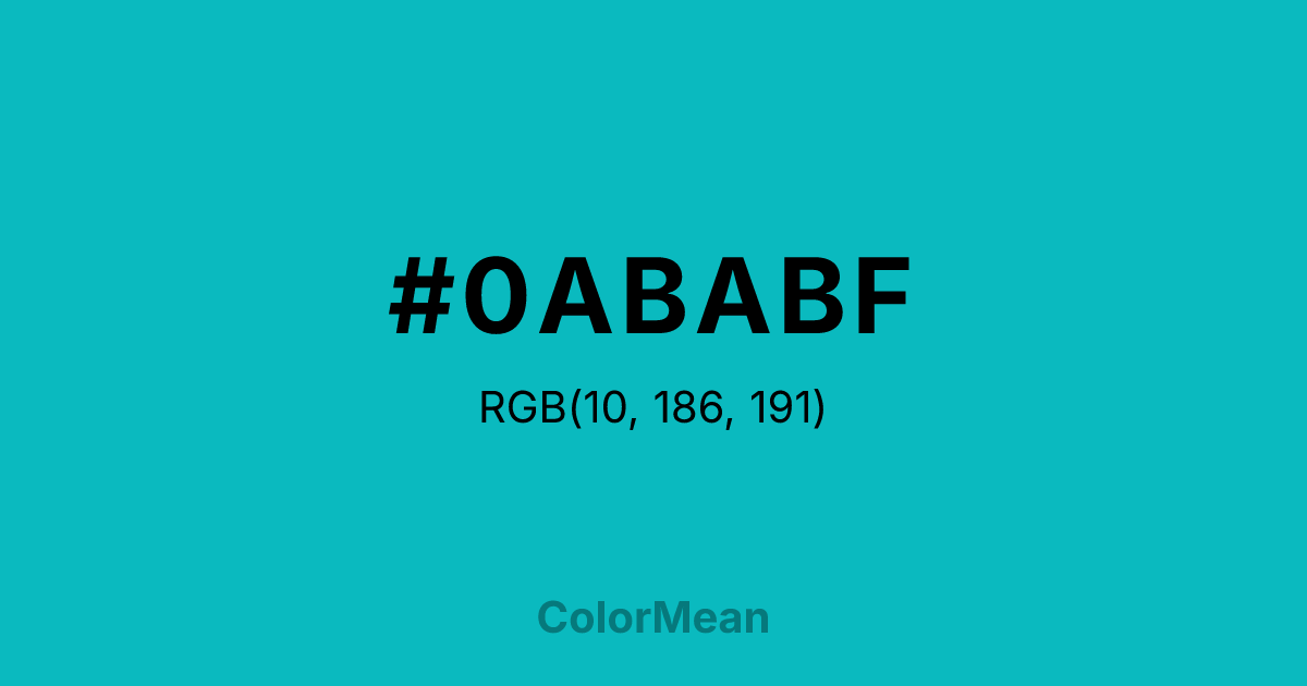 #0ABABF color swatch