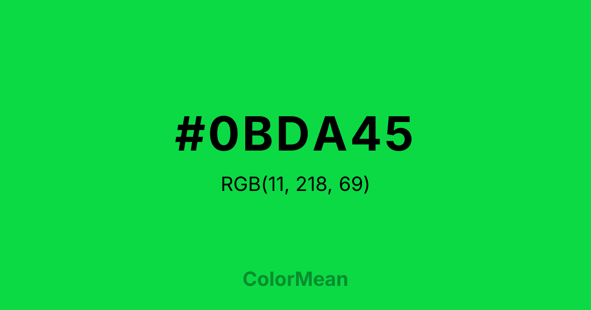 #0BDA45 color swatch