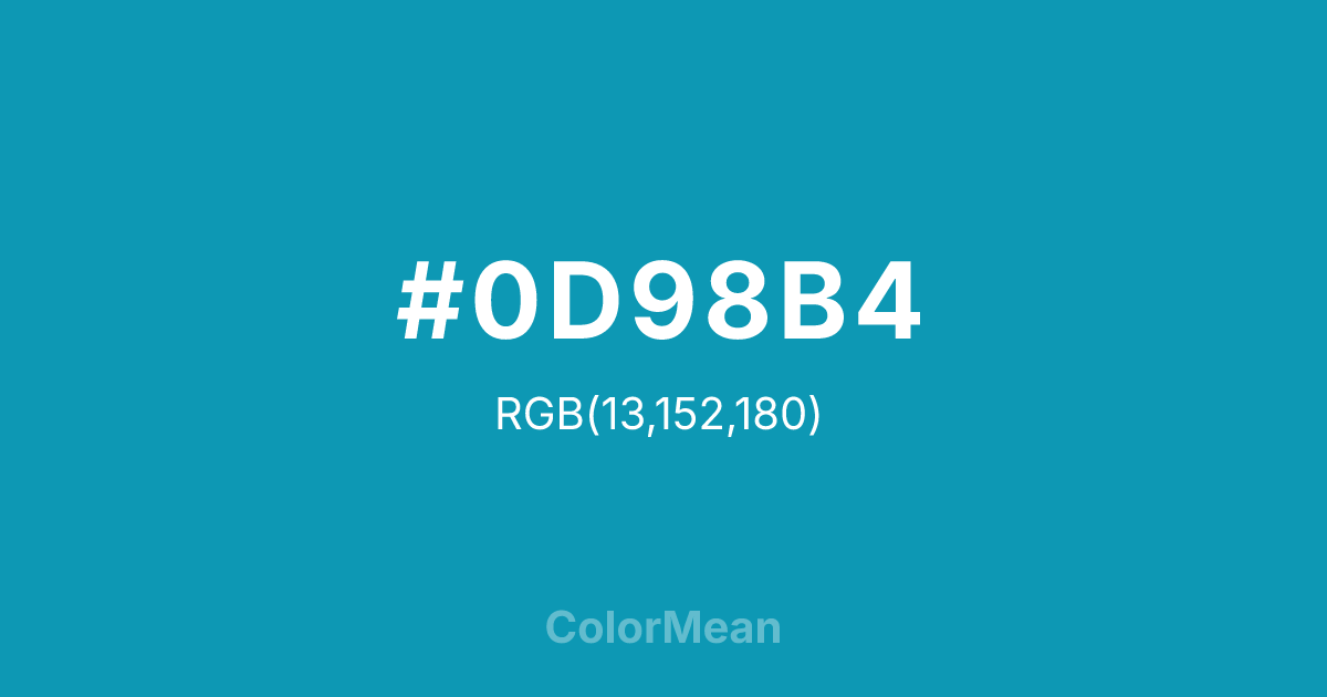 #0D98B4 color swatch