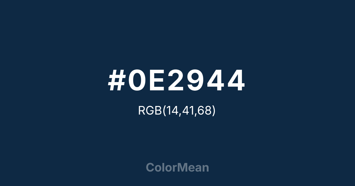 #0E2944 color swatch