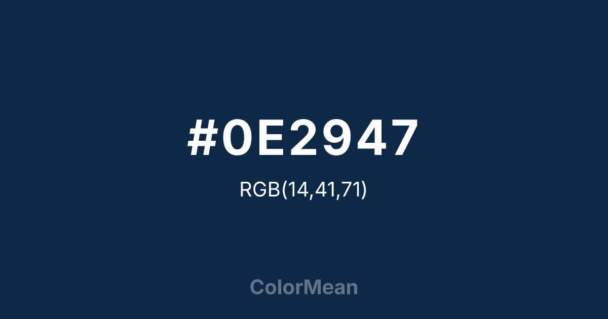 #0E2947 color swatch