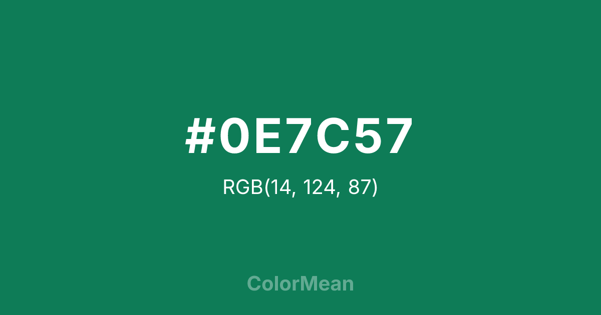 #0E7C57 color swatch