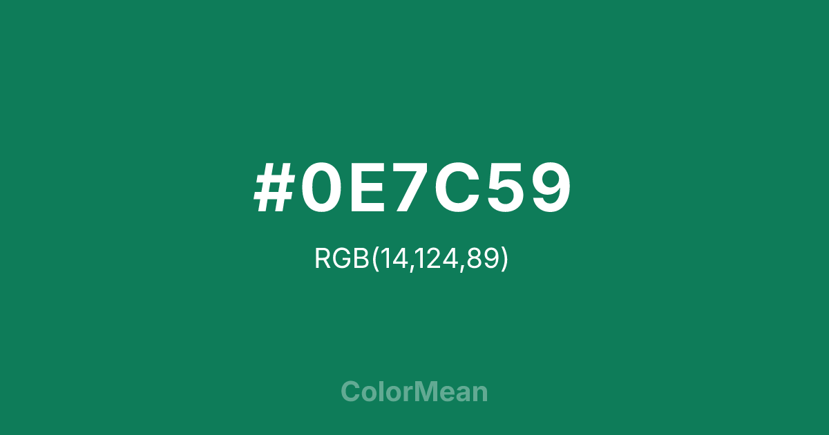 #0E7C59 color swatch