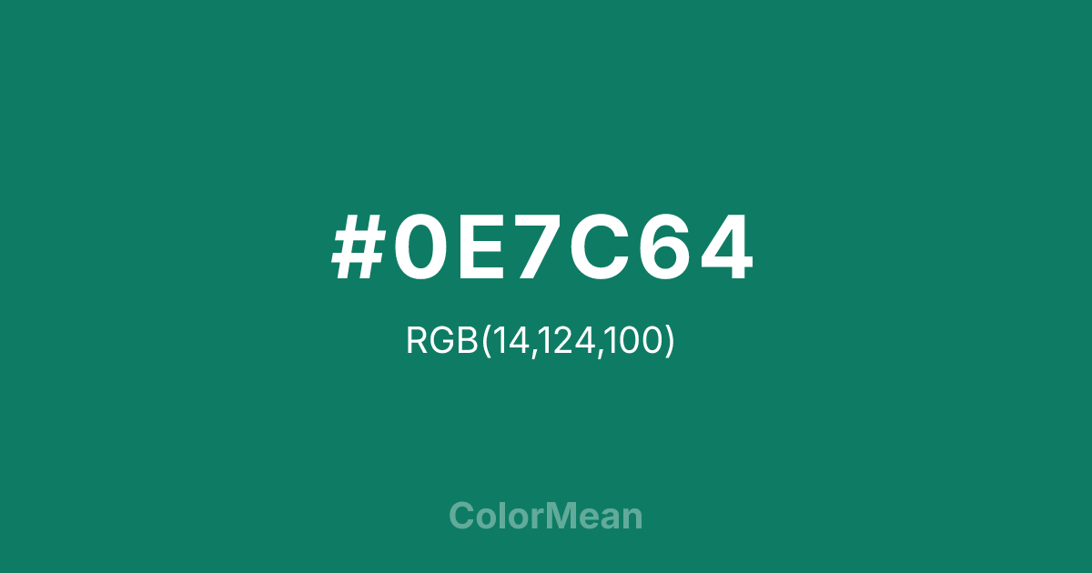 #0E7C64 color swatch