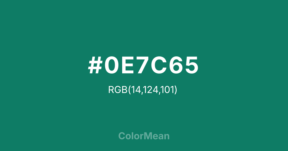#0E7C65 color swatch