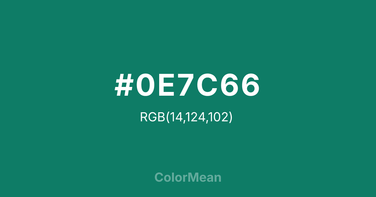 #0E7C66 color swatch