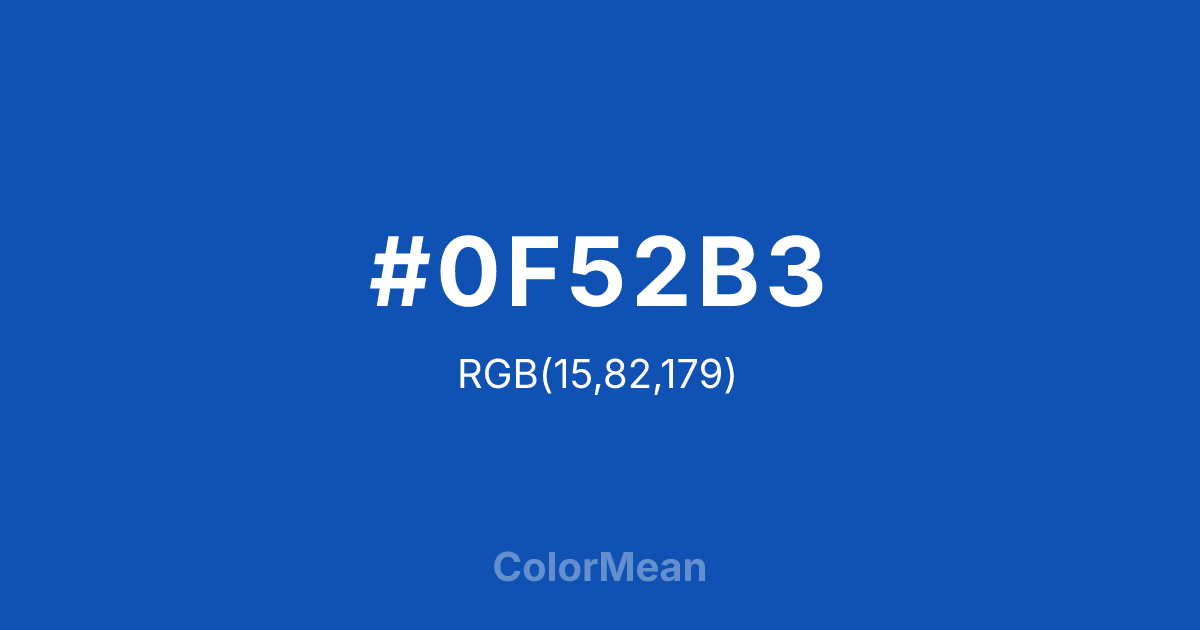 #0F52B3 color swatch