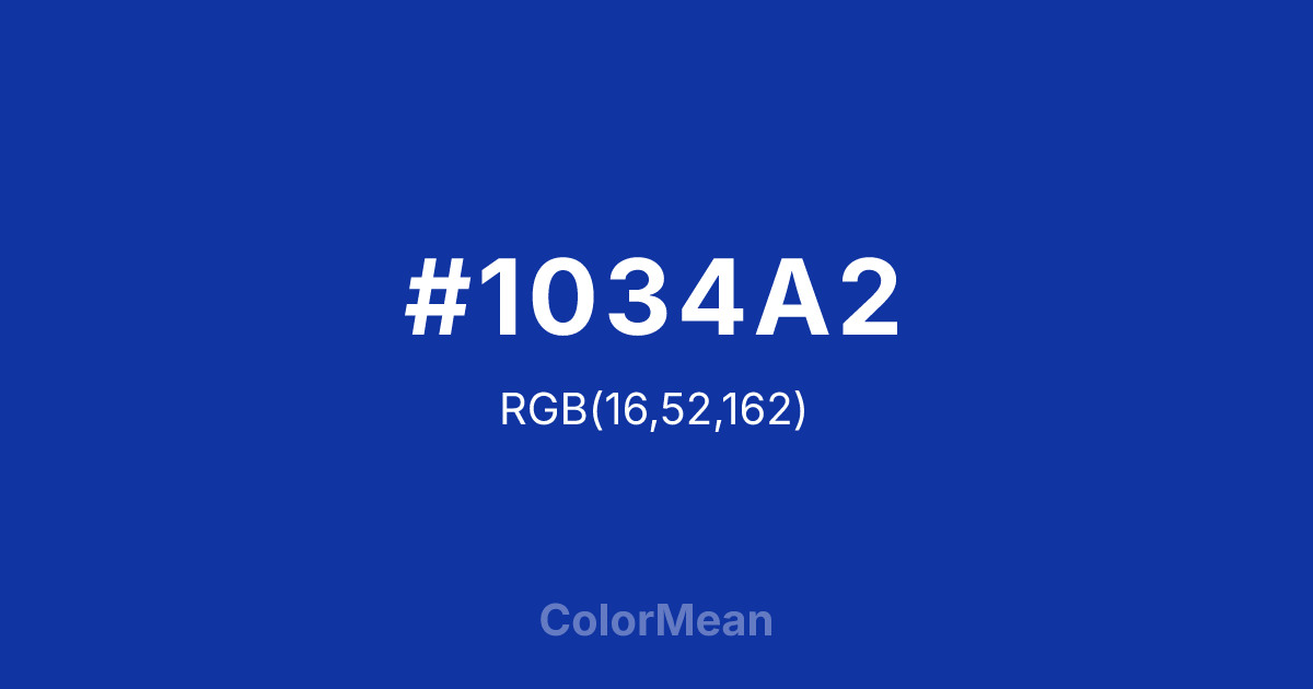 #1034A2 color swatch