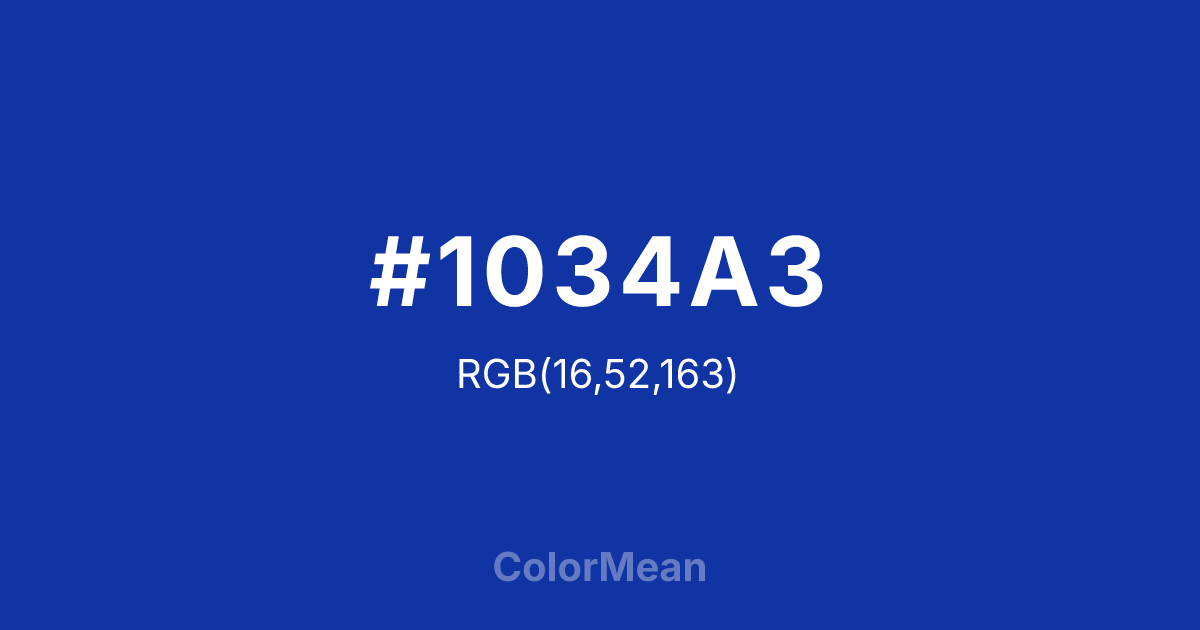 #1034A3 color swatch