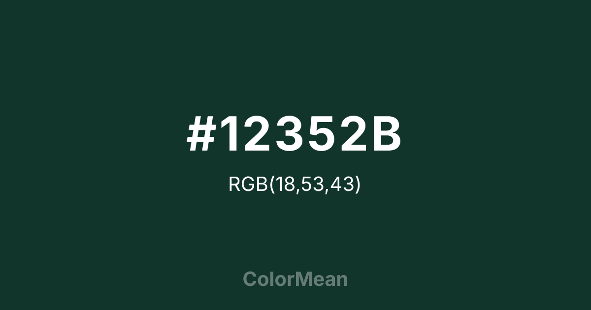 #12352B color swatch