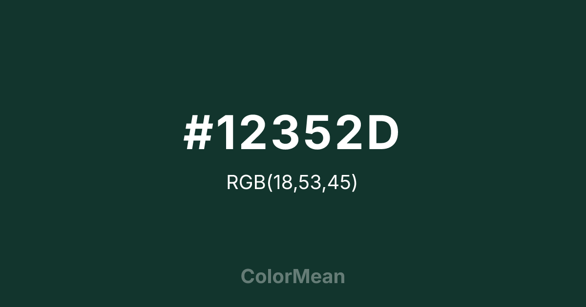 #12352D color swatch