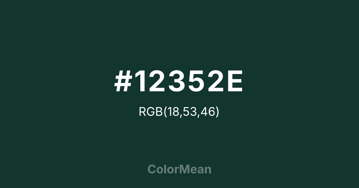 #12352E color swatch