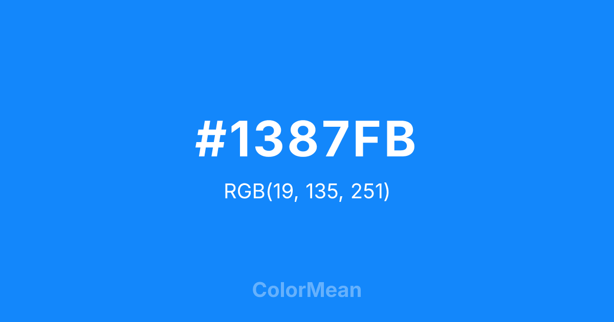 #1387FB color swatch