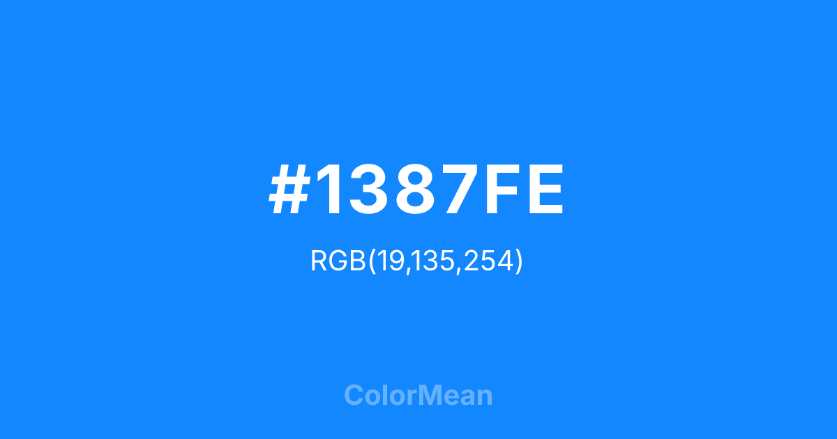 #1387FE color swatch