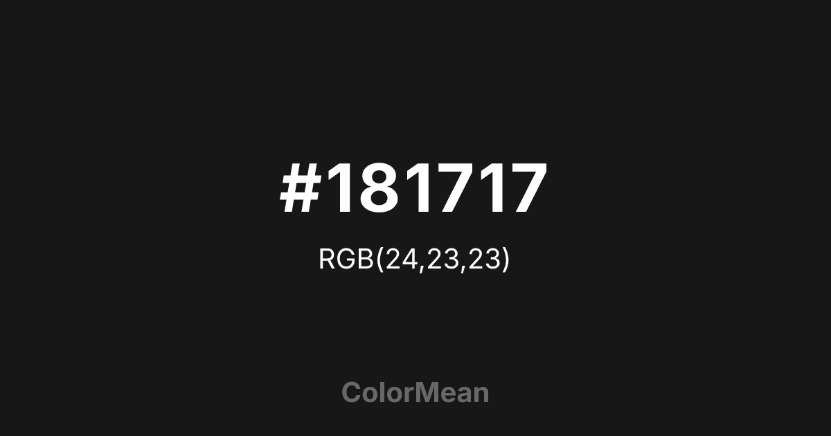 #181717 color swatch