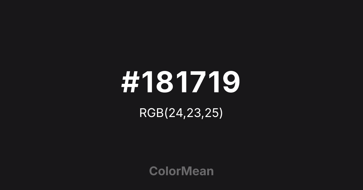 #181719 color swatch