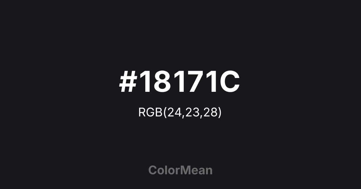 #18171C color swatch