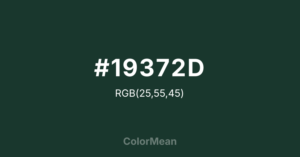 #19372D color swatch