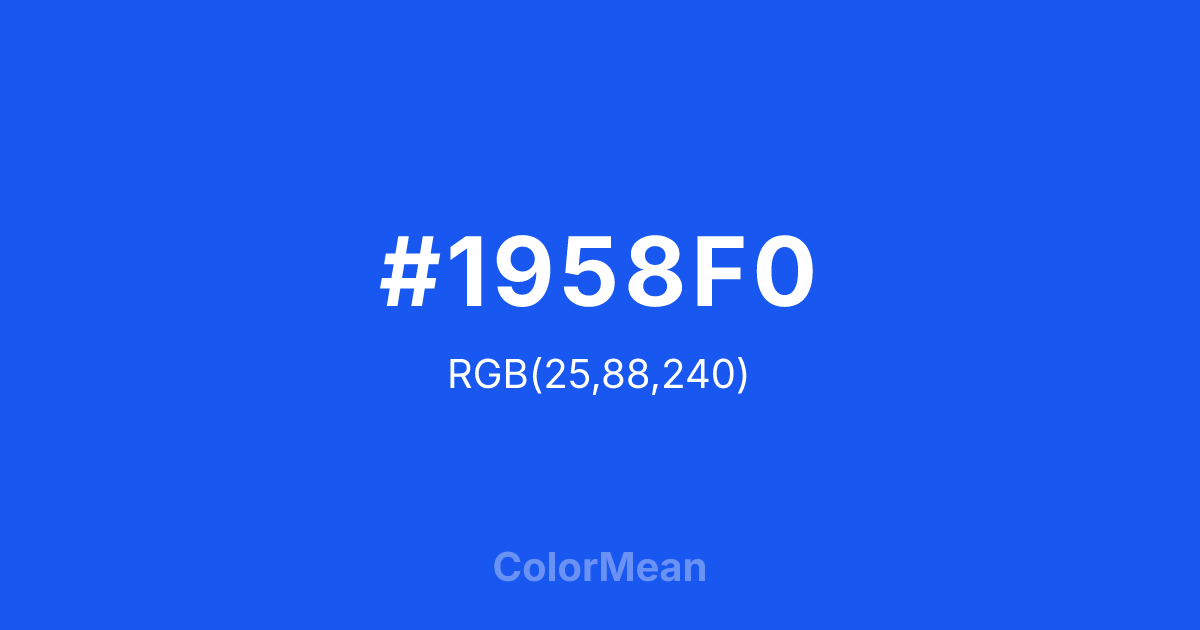 #1958F0 color swatch