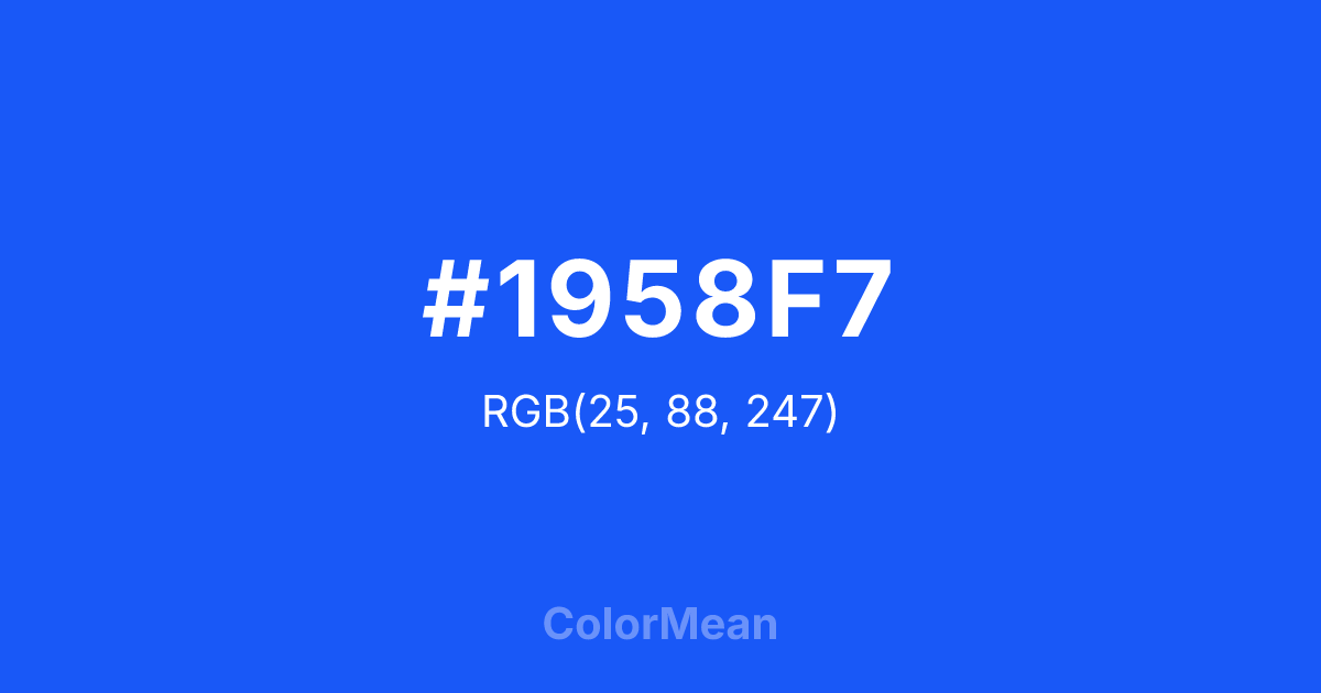 #1958F7 color swatch