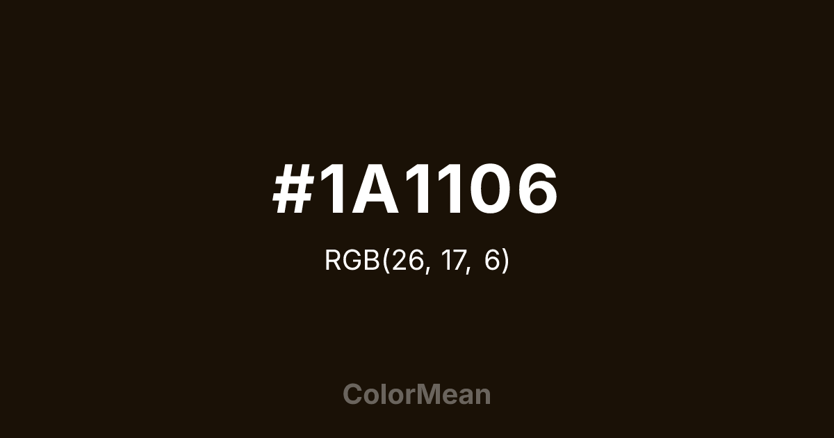 #1A1106 color swatch