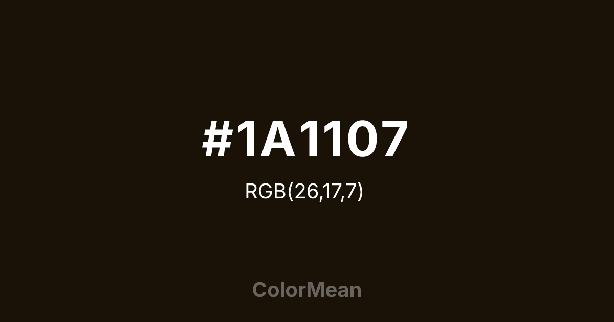 #1A1107 color swatch