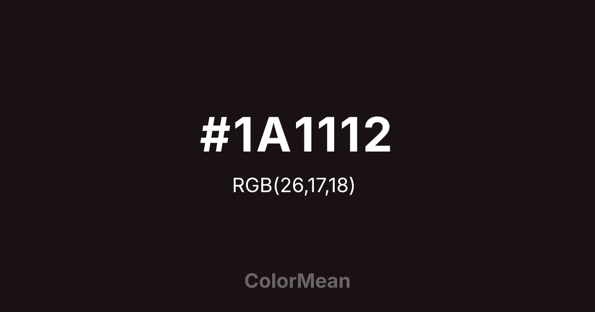 #1A1112 color swatch