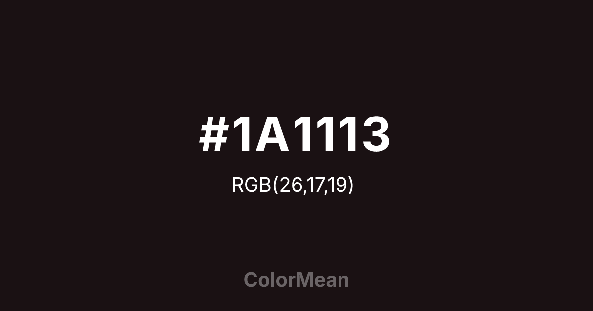 #1A1113 color swatch
