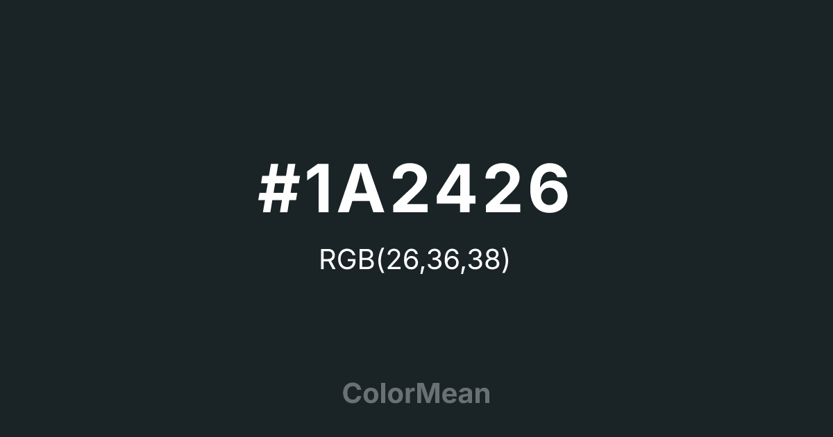 #1A2426 color swatch