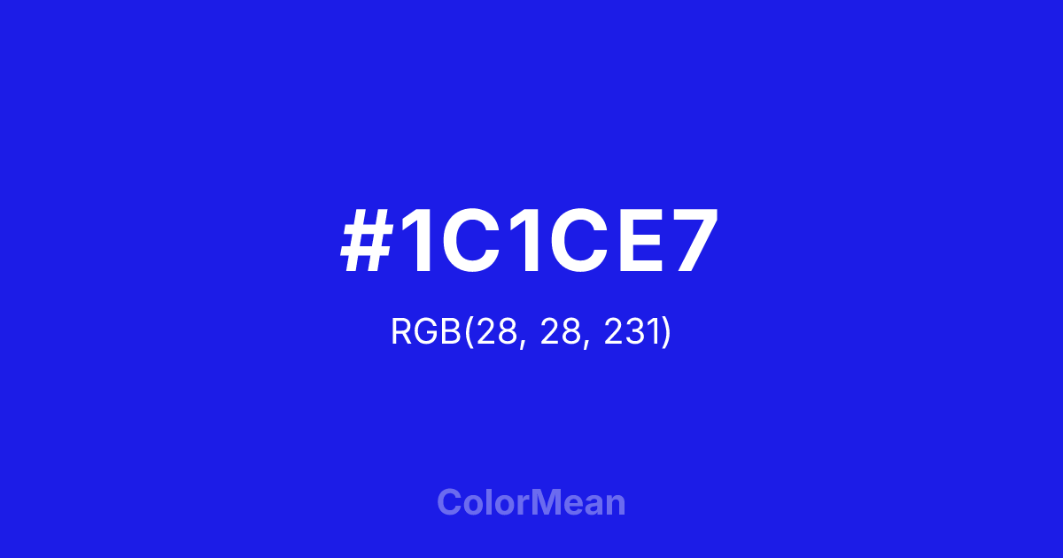 #1C1CE7 color swatch