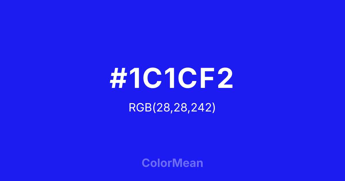 #1C1CF2 color swatch