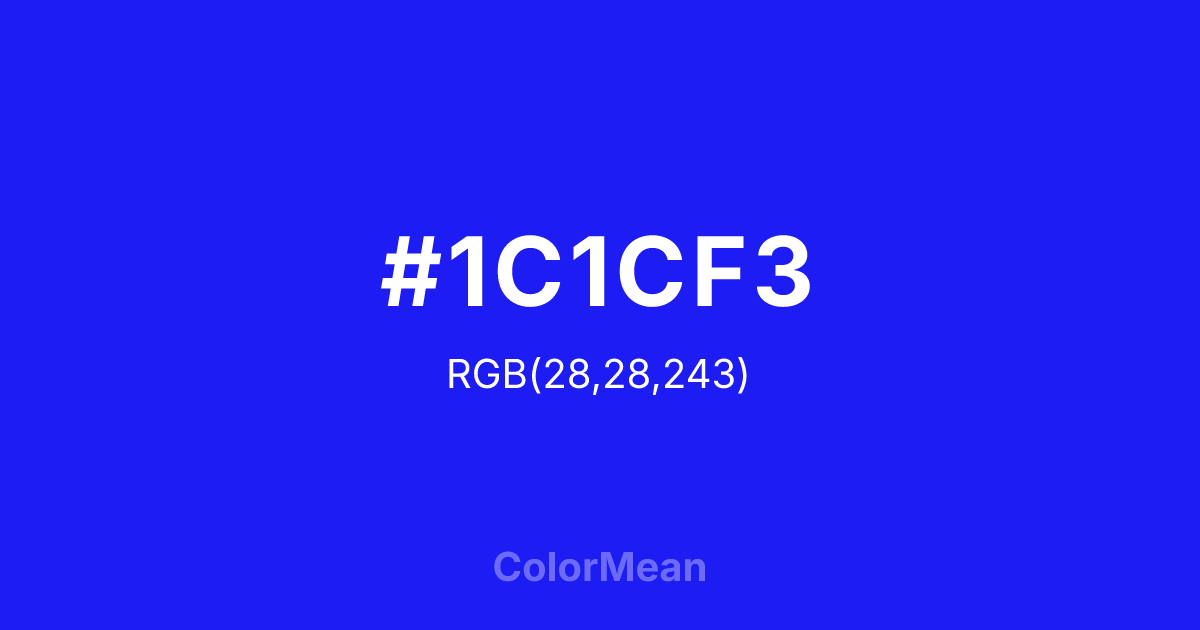 #1C1CF3 color swatch
