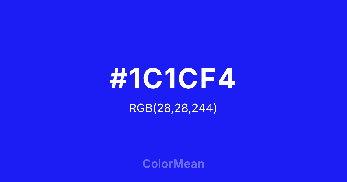 #1C1CF4 color swatch