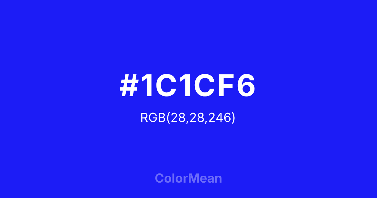 #1C1CF6 color swatch