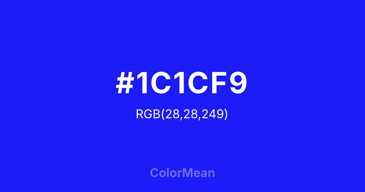 #1C1CF9 color swatch