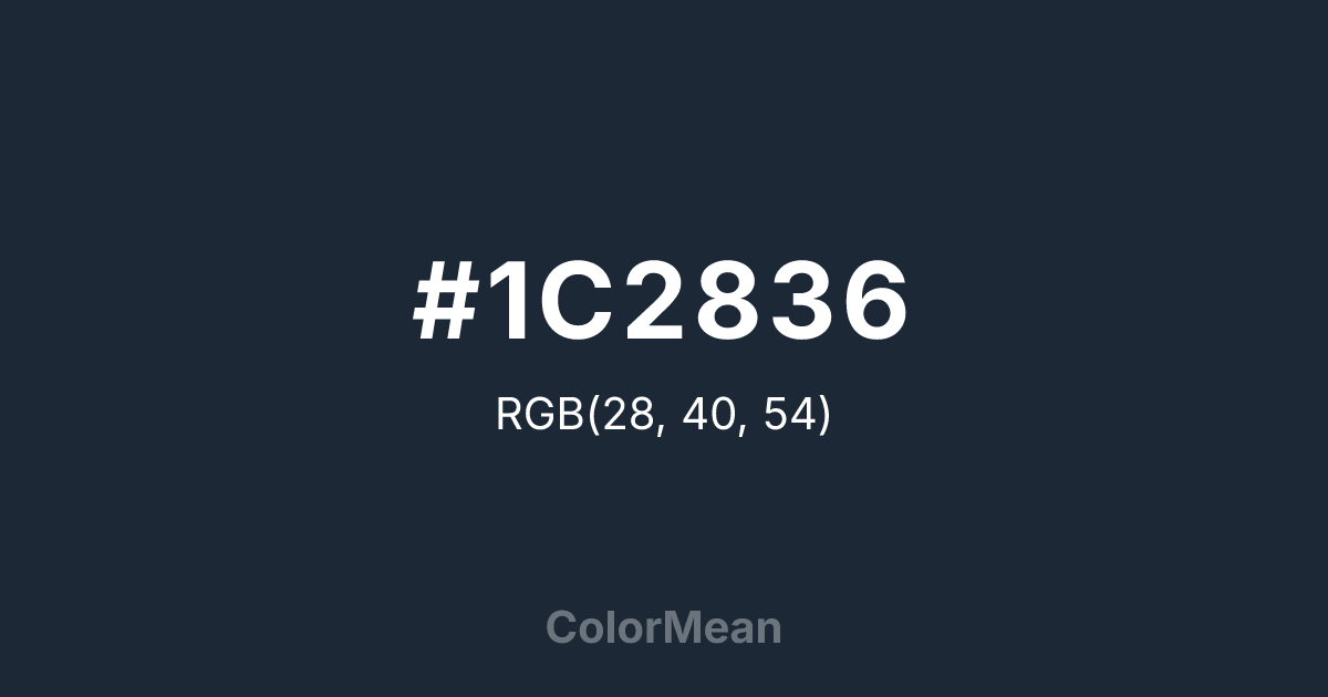 #1C2836 color swatch